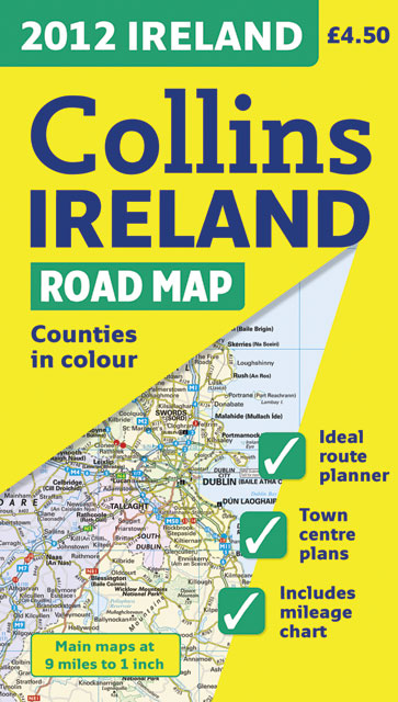 2012 Collins Ireland Road Map