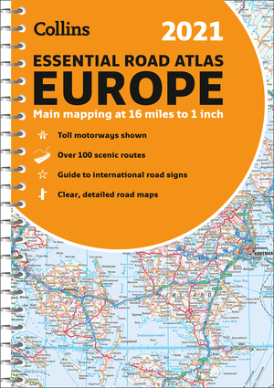 2021 Collins Essential Road Atlas Europe