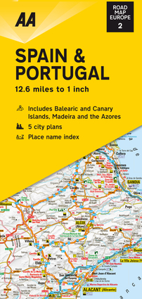 Large detailed highways map of Spain and Portugal with cities