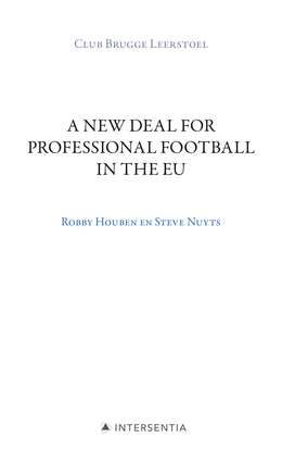 A New Deal for Professional Football in the EU