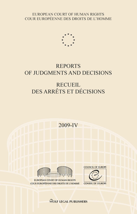 Reports of Judgments and Decisions / Recueil des arrets et decisions vol. 2009-IV